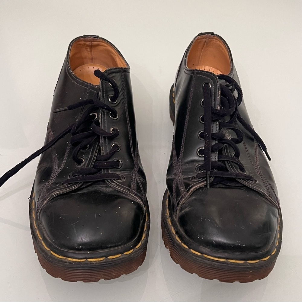 DR. MARTENS 8019 Made in England Vintage 6-Eye Work Shoes Black Leather - Picture 8 of 8